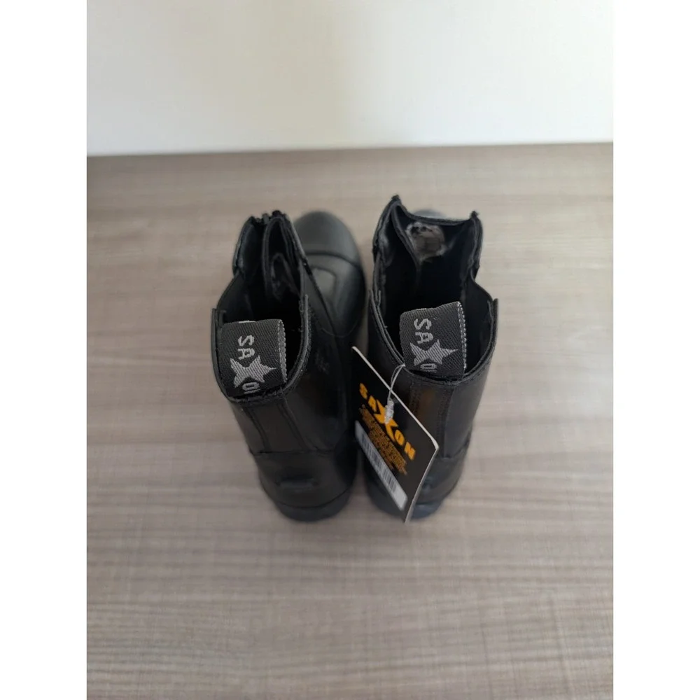 Saxon Syntovia Ladies Sz 7.5 Zip Paddock Boot Black Equestrian Riding Boots